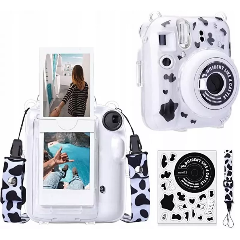LOVEINSTANT kotelo Fujifilm Instax Mini 12 tarroilla - lehmäkuvio