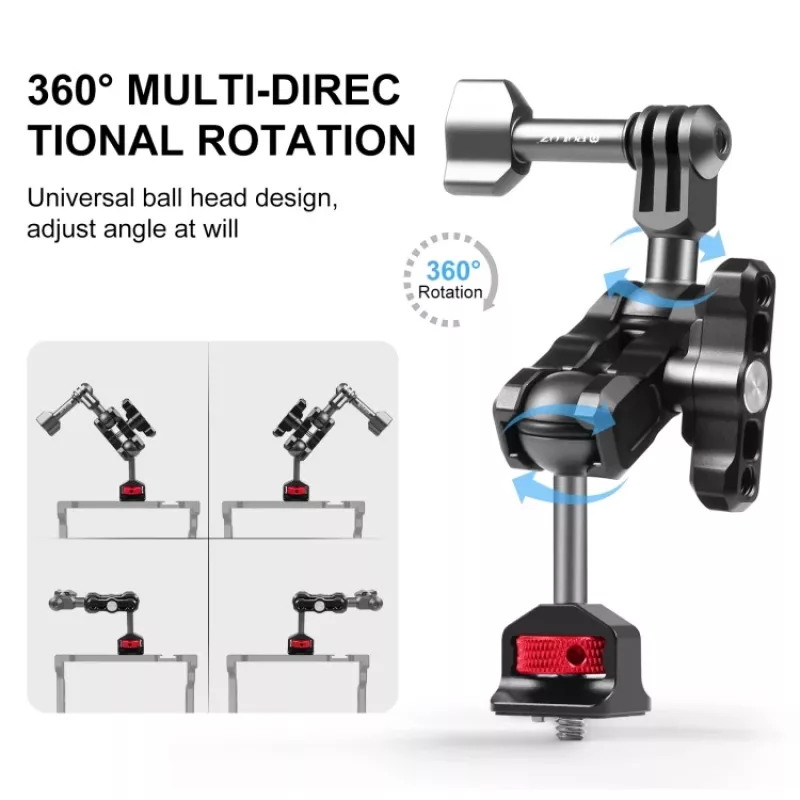 PULUZ Magic Arm 1/4 inch -kiinnike GoPro / SJCAM / Xiaomi / DJI / Insta360 PU842B