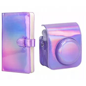 LOVEINSTANT kotelo Fujifilm Instax Mini 12 + valokuva-albumi 96 kuvalle / Sparkle Purple