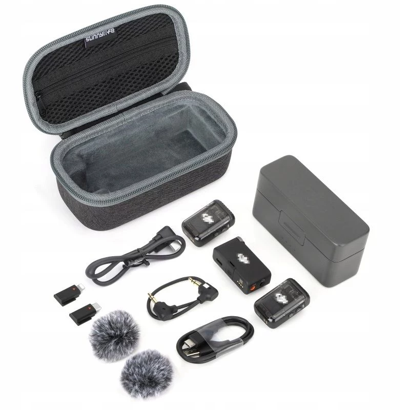 SUNNYLIFE suojainen kova kotelo DJI Mic 2 / Mic 1 - EVA-kuori, musta