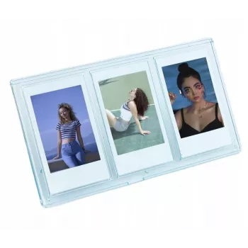 LOVEINSTANT pystykehys 3 kuvalle, yhteensopiva Fuji Instax Mini ja Zink 2x3 tuuman kuvien kanssa - sininen