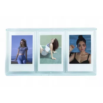 LOVEINSTANT pystykehys 3 kuvalle, yhteensopiva Fuji Instax Mini ja Zink 2x3 tuuman kuvien kanssa - sininen