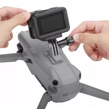 SUNNYLIFE Action-kamerakiinnike DJI Air 3, GoPro, Insta360, SJCAM, Xiaomi - 1/4 tuuman kierre, pikakiinnitys klipsi, musta