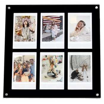 LOVEINSTANT valokuvakehys 6 kuvalle yhteensopiva Fujifilm Instax Mini / Xiaomi / Polaroid / Canon / HP / Kodak - Zink / musta