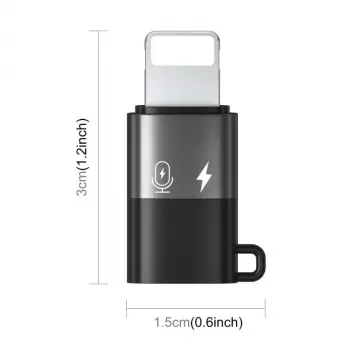 PULUZ Lightning–USB-C OTG -adapteri iPhonelle, musta (PU649B)