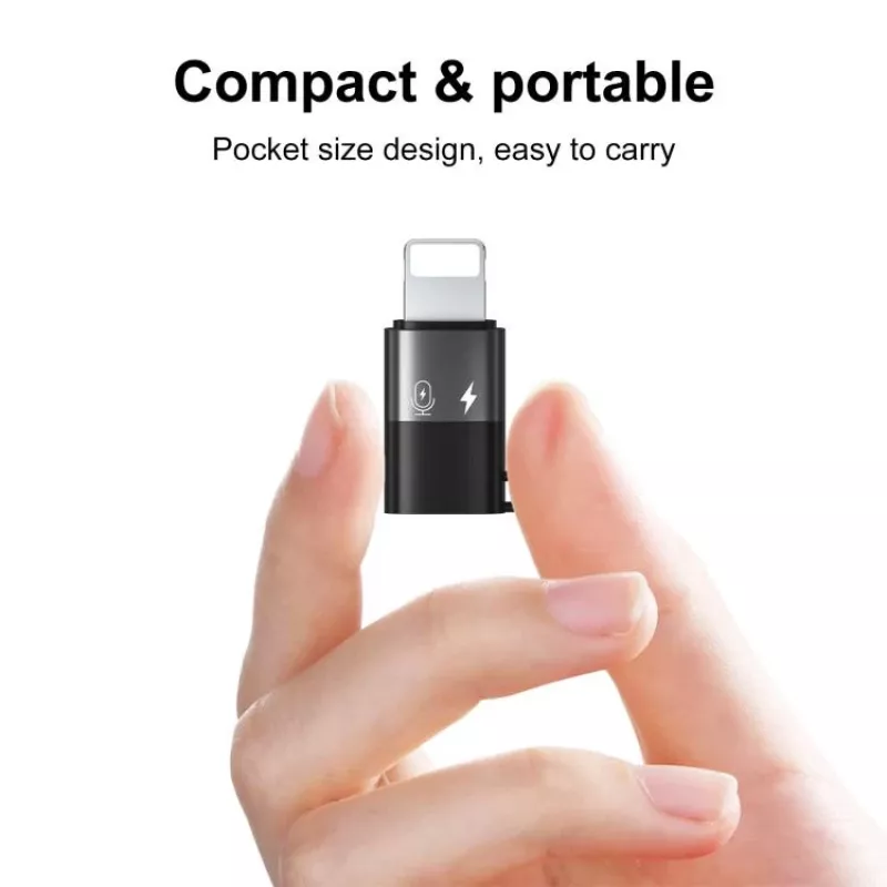 PULUZ Lightning–USB-C OTG -adapteri iPhonelle, musta (PU649B)