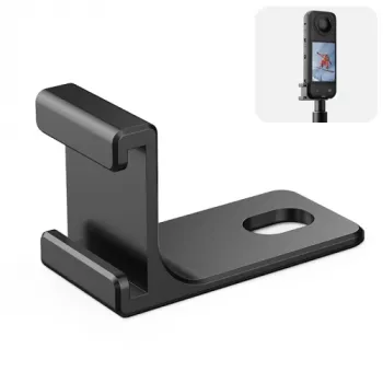 PULUZ 1/4 tuuman sovitinkiinnike Insta360 X5/X4/X3/One X2 - musta, alumiiniseos, cold shoe