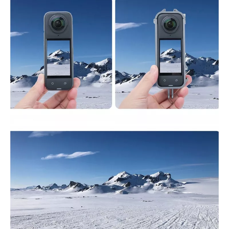 SUNNYLIFE kehysteline 2 kylmäkenkätelineellä ja silikonisella objektiivinsuojuksella Insta360 X4 (musta)