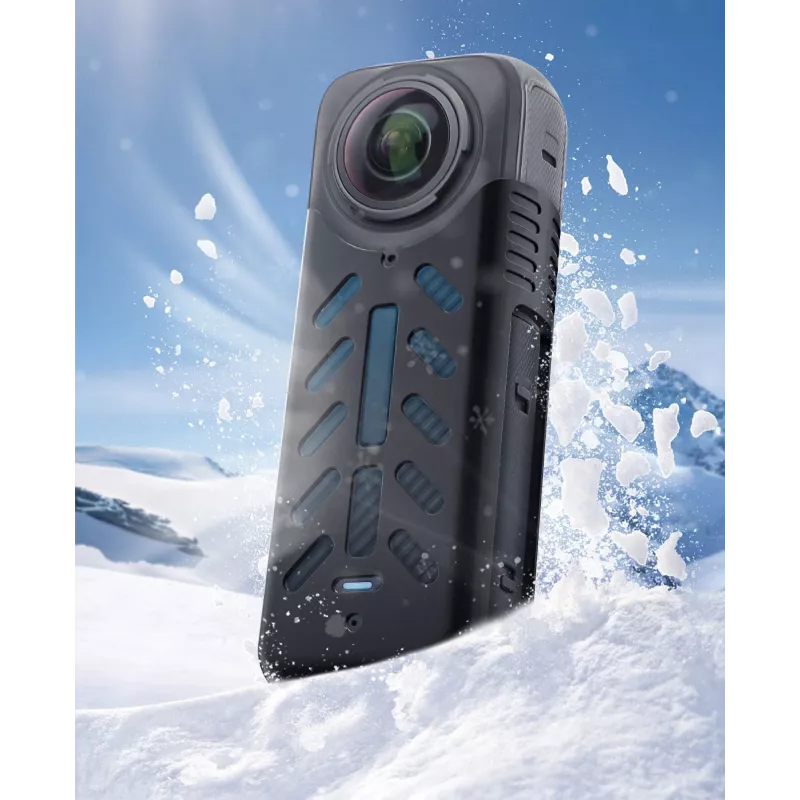 SUNNYLIFE silikoninen objektiivinsuojus ja kotelosarja Insta360 X4 - valkoinen