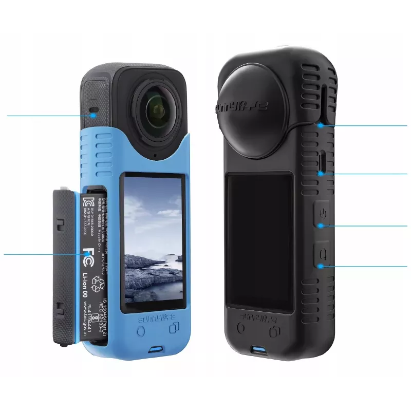 SUNNYLIFE silikoninen objektiivinsuojus ja kotelosarja Insta360 X4 - valkoinen