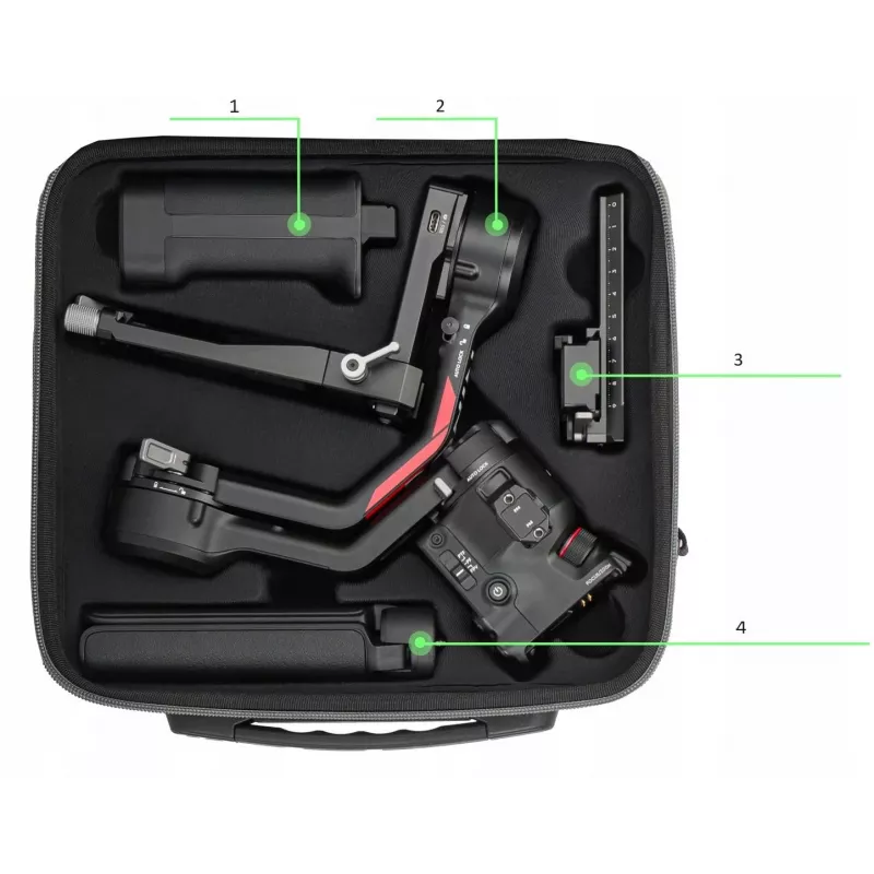 SUNNYLIFE kova kantolaukku DJI RS 4 -gimbaaliin - musta