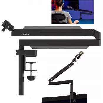 ULANZI ZJ05 mikrofonin nivelvarsiteline pöytäkiinnikkeellä, 690 mm ulottuvuus, musta
