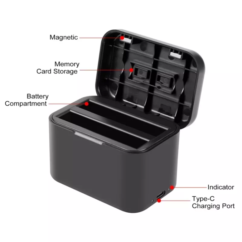 PULUZ USB-kaksoisakkulaturi Insta360 X4 - PU999B