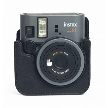 LOVEINSTANT kamerakotelo Fujifilm Instax Mini 41 - musta PU-nahkainen suojakotelo olkahihnalla
