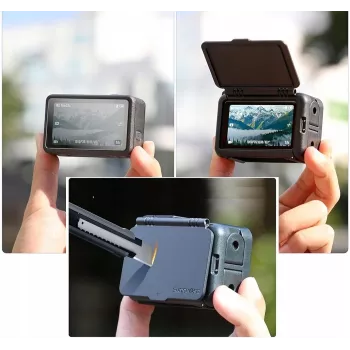 SUNNYLIFE kehyspidike + linssinsuoja DJI Osmo Action 5 Pro / 4 / 3 - musta