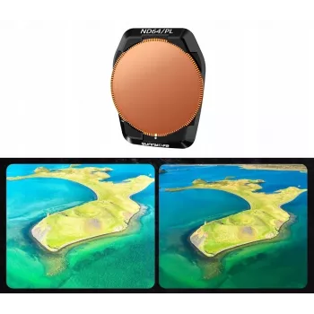 SUNNYLIFE hybridi 2in1 polarisoiva PL + harmaa ND64 -suodatin DJI Air 3S / 3 + kotelo Fi923-64p