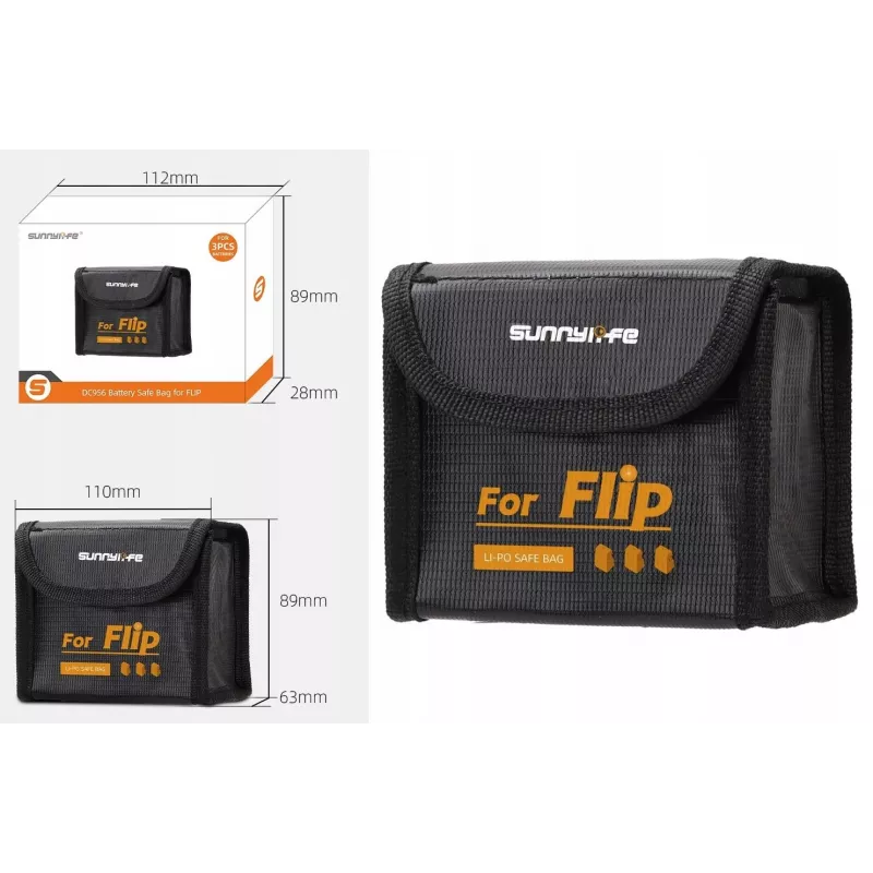 SUNNYLIFE palonkestävä laukku 3 DJI Flip -akulle