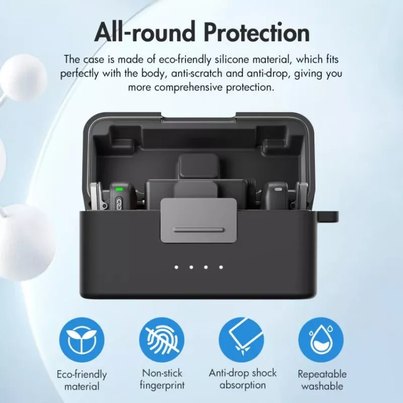 PULUZ silikoninen suojakotelo DJI Mic Mini -latauskotelolle - musta