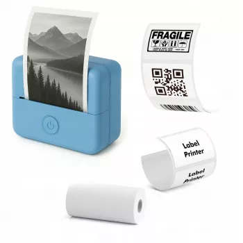 LOVEINSTANT X6 Bluetooth-lämpötulostin valokuville, tarroille, muistiinpanoille, etiketeille, tekoälysovellus, sininen