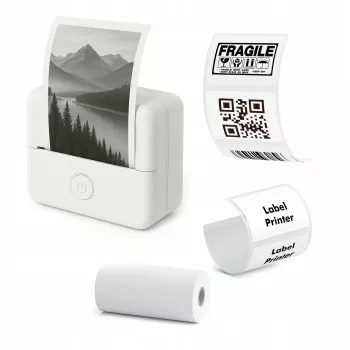 LOVEINSTANT X6 Bluetooth-lämpötulostin valokuville, etiketeille, muistiinpanoille, tarroille, tekoälysovellus, valkoinen