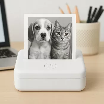 LOVEINSTANT X6 Bluetooth-lämpötulostin valokuville, etiketeille, muistiinpanoille, tarroille, tekoälysovellus, valkoinen