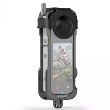 PULUZ kehyspidike-suojakotelo 2 kylmäkenkäkiinnikkeellä ja objektiivinsuojuksella Insta360 X4 (PU981B)