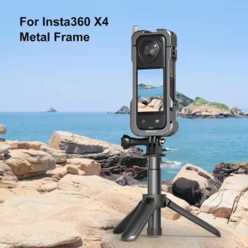 PULUZ kehyspidike-suojakotelo 2 kylmäkenkäkiinnikkeellä ja objektiivinsuojuksella Insta360 X4 (PU981B)
