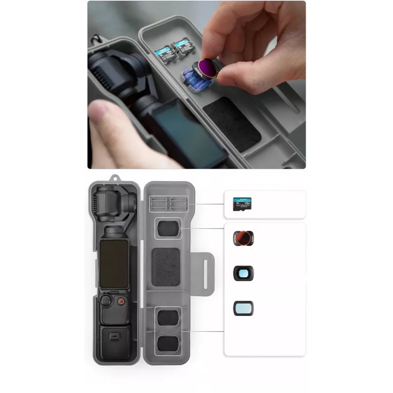 SUNNYLIFE kova kantolaukku DJI Osmo Pocket 3 ja lisävarusteet, musta