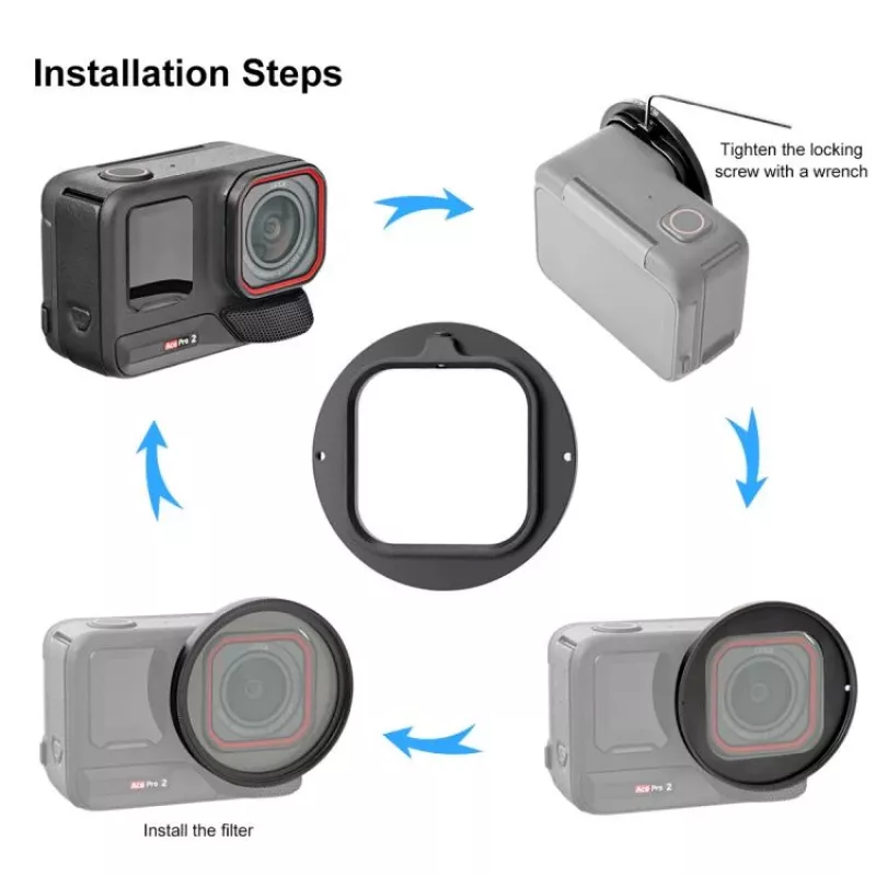 PULUZ 3-in-1 UV-suodatinadapterisarja 52 mm objektiivikansi Insta360 Ace Pro 2 / PU770B