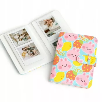 LOVEINSTANT valokuva-albumi 64 valokuvalle Fujifilm Instax Mini 99 41 12 40 11 Evo Liplay Link / Pink Bear - Nice