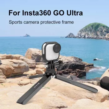 PULUZ kehysteline suojakotelo Insta360 GO Ultra, 1/4 tuuman jalustakiinnitys, musta