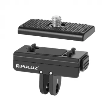 PULUZ pikairrotuskiinnikeadapteri GoPro 1/4 tuuman jalustakierteestä GoPro-pikakiinnitykseen Insta360 Ace Pro X4/X3/X2/X, DJI Osmo Action, PU965B