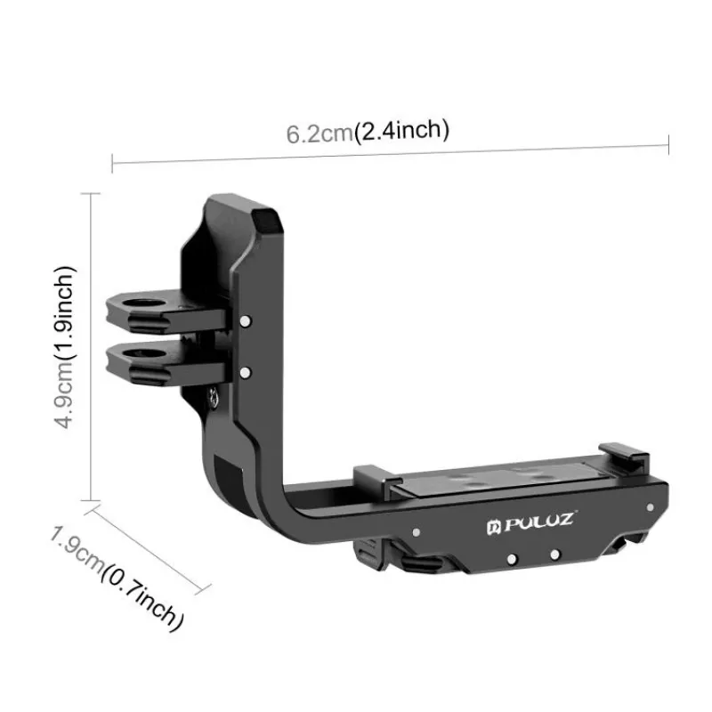 PULUZ PU768B Cage Rail DJI Osmo Action 5 Pro / 4:lle, vaaka- ja pystysuunta