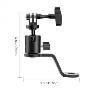PULUZ peiliteline moottoripyörälle, mönkijälle, skootterille, polkupyörälle - yleinen ohjaustanko- ja peilivarren teline älypuhelimelle, actionkameralle, GoPro - PU1056B