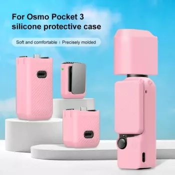 PULUZ 6-in-1 suojalaukku-sarja DJI Osmo Pocket 3 - pinkki TPU/PU