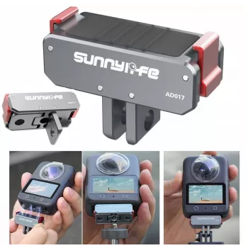 SUNNYLIFE magneettinen pikairrotussovitin 1/4 inch -kierteellä ja GoPro-kiinnikkeellä DJI Osmo Action 5 Pro / 4 / 3:lle, AD017-T