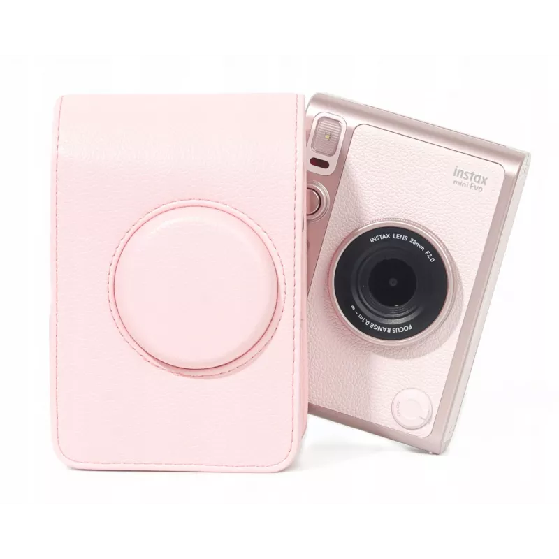 LOVEINSTANT kotelo pussukka suojakotelo Fujifilm Instax Mini Evo pinkki pystysuora