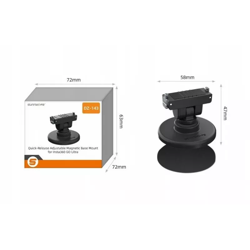 SUNNYLIFE Magnetic Quick Release Mount 1/4 tuuman jalustalla Insta360 GO Ultra / Dz-143-d