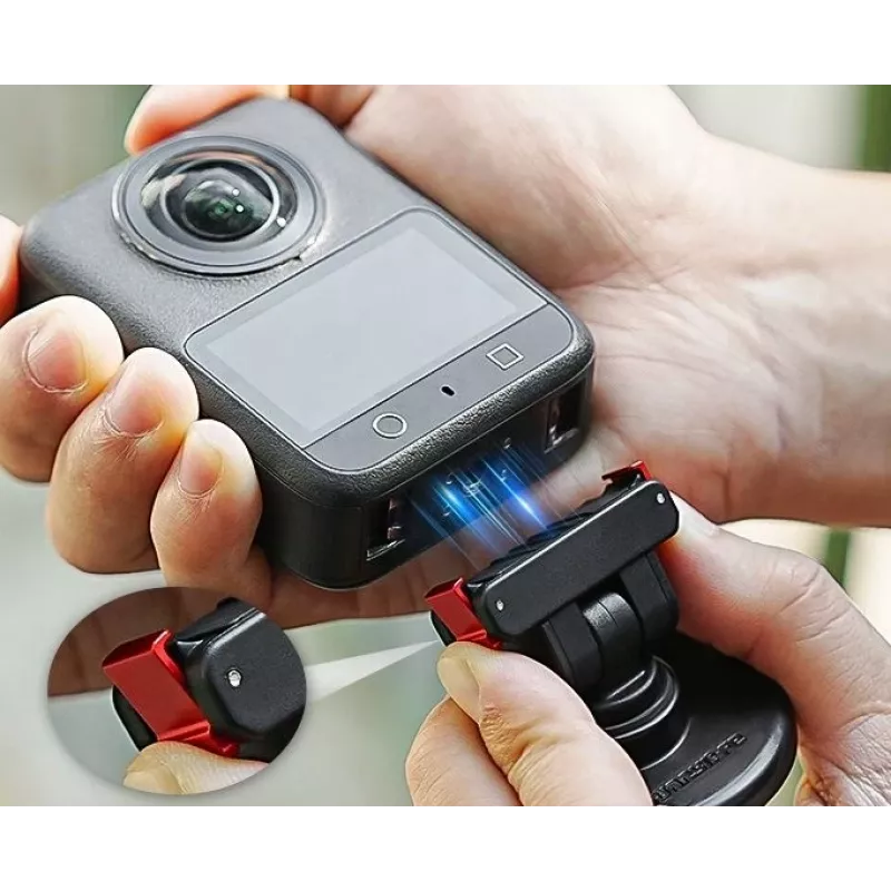 SUNNYLIFE Magnetic Quick Release Mount 1/4 tuuman jalusta DJI Osmo Action 5 Pro 4 3 2 / Insta360 - musta