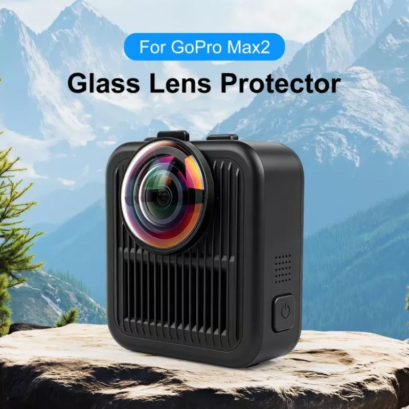 PULUZ 2x karkaistu linssinsuojus GoPro Max 2 -kameraan - musta kehys
