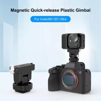 PULUZ magneettinen pikakiinnike 1/4 tuuman ruuvilla ja kylmäkenkäadapterilla Insta360 GO Ultra- ja toimintakameroille - PU1073B