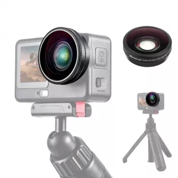 PULUZ laajakulmaobjektiivi FOV Boost 185° DJI Osmo Action 6 -kameraan / HD-lasi / PU1103