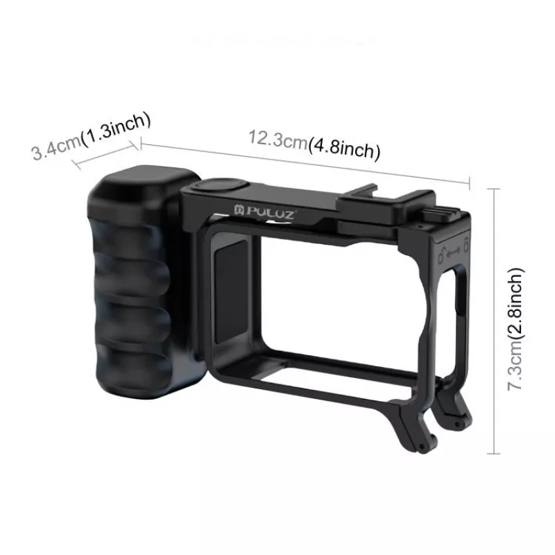 PULUZ kehyskiinnike + kahva + kylmäkenkäadapteri DJI Osmo Action 6 / PU1096B
