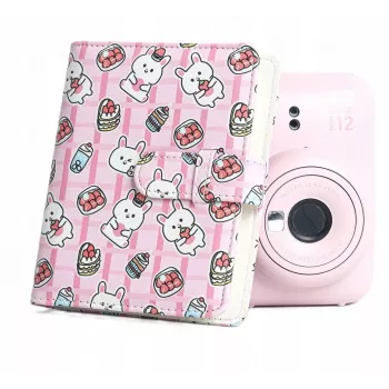 LOVEINSTANT valokuva-albumi 64 kuvalle Fujifilm Instax Mini 99 41 12 40 11 Evo LiPlay Link, Strawberry Rabbits -kuosi