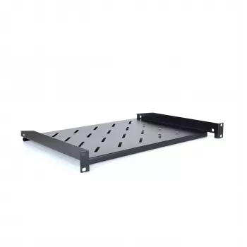 RACKTEL RL-PD600S 1U 19 tuuman etuasennettava räkkihylly, 600 mm syvyys, 20 kg kantavuus, musta (RAL 9005)