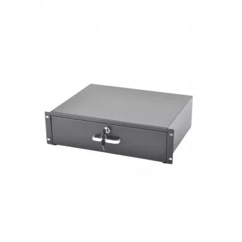 RACKTEL RL-SZ3U 3U ulosvedettävä laatikko 19 tuuman räkkeihin, musta (RAL 9005)