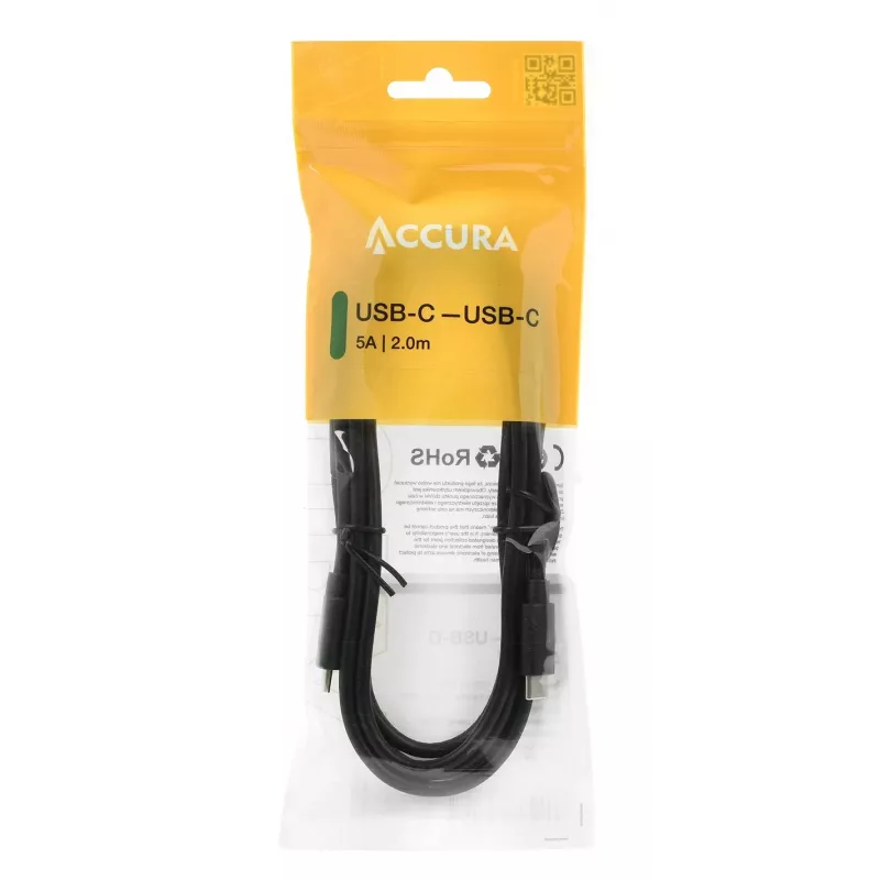 Accura USB-C - USB-C -kaapeli 2,0 m 100W musta