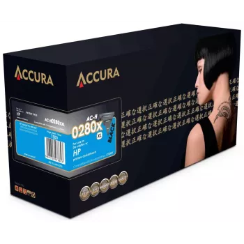 Accura värikasetti HP nro 80X (CF280X) yhteensopiva XXL suuri tuotto musta