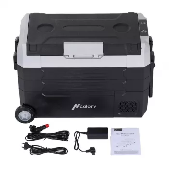 HCALORY D55M+ autojäähdytin Bluetoothilla, 55L, kompressori, -20°C - +20°C, DC 12V/24V, AC 100-240V, musta