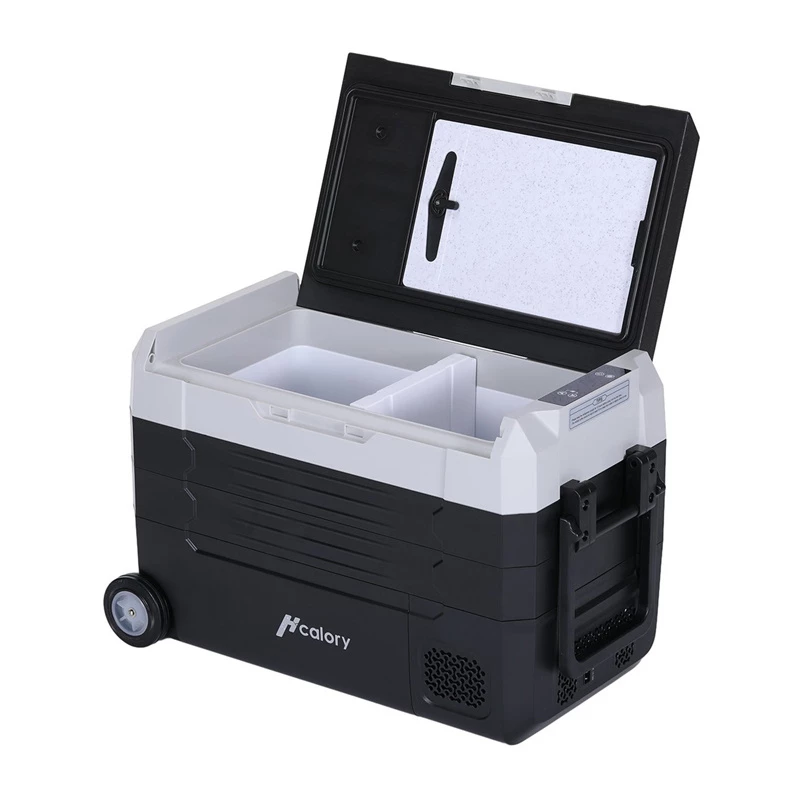 HCALORY D55M+ autojäähdytin Bluetoothilla, 55L, kompressori, -20°C - +20°C, DC 12V/24V, AC 100-240V, musta